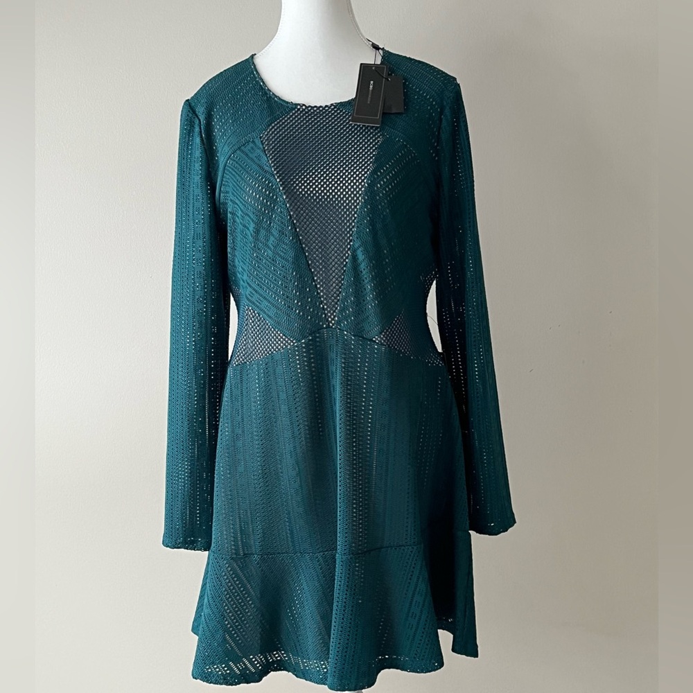 NWT - BCBG Max Azria Teal Mesh Dress NWT – 21" Mini Chic